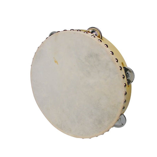Hayman CSN0906 Tamburină din lemn, 9", piele naturală, 6 zurgălăi