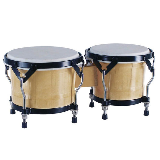 Hayman BG405NT Bongo din lemn masiv, 6,85" + 7,95", fețe din piele naturală, finisaj natur