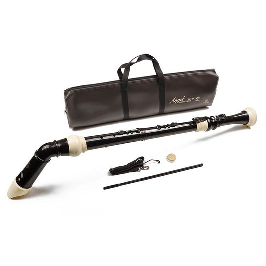 Angel AWRBNB Flaut bass, sistem baroc, FA, 3 piese, finisaj negru-fildes