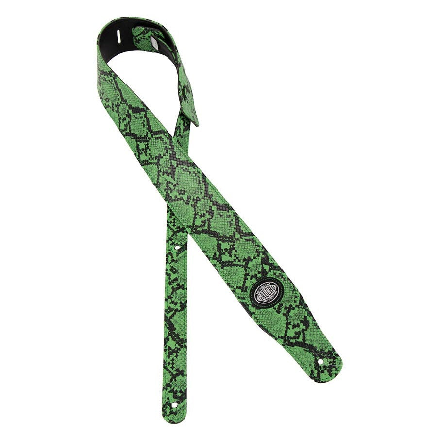 Gaucho GST205GN Curea chitară, verde, piele, cobra