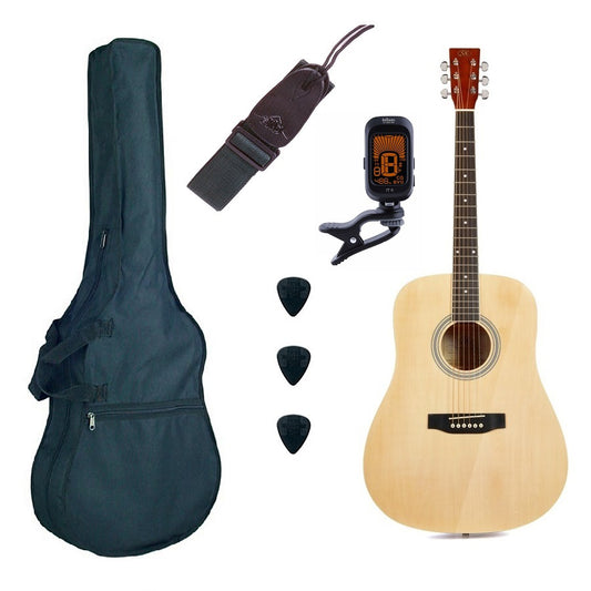 SX SD104Basic2 Set chitară acustică, natur mat