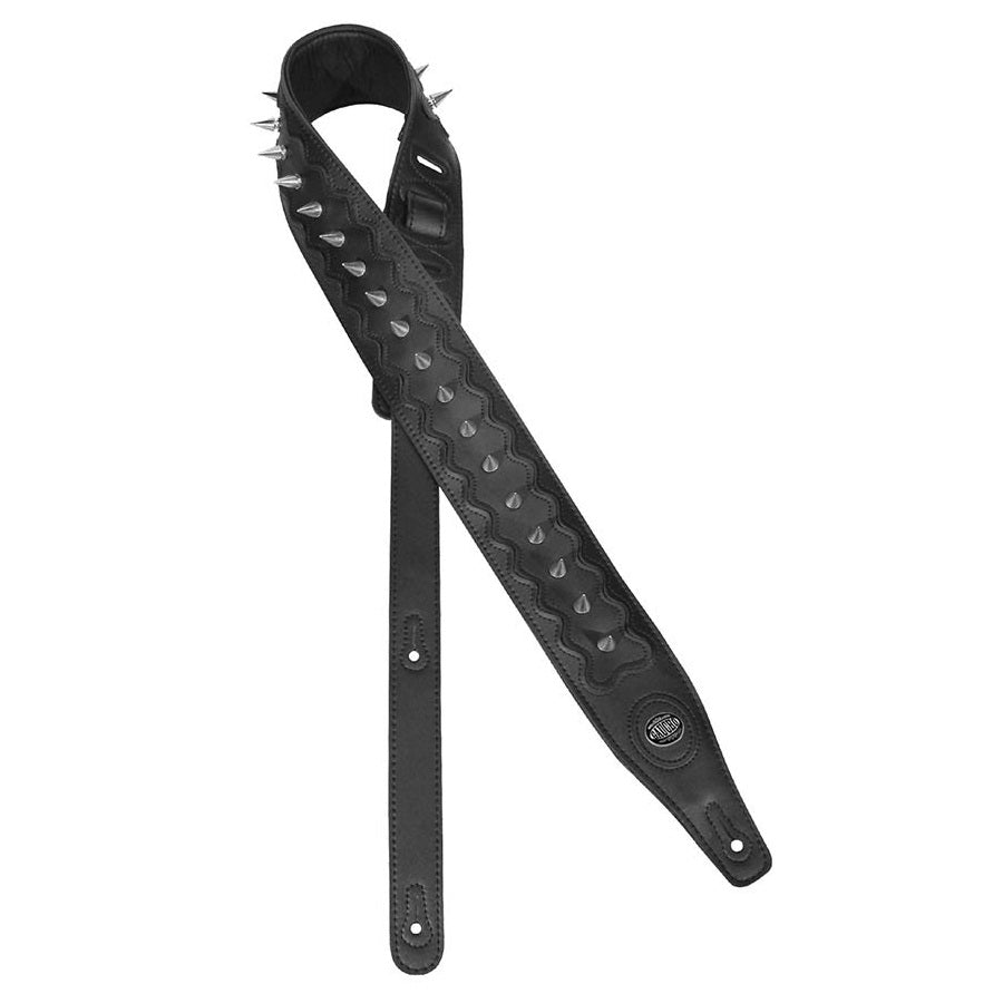 Gaucho GST653BK Curea chitară, negru, piele, inserții ținte