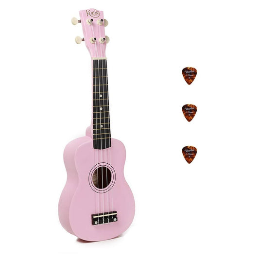 Korala UKS15PK – Set ukulele sopran, 3 pene, roz mat (fără husă)