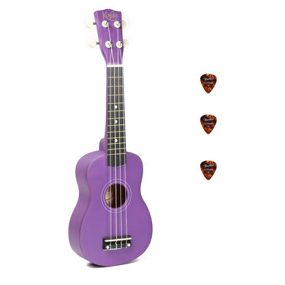 Korala UKS15PU – Set ukulele sopran, 3 pene, mov mat (fără husă)