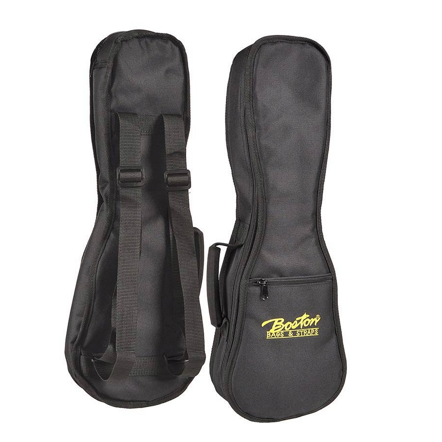 Boston UK10 Husă pentru ukulele sopran, nylon căptușit 10 mm, neagră