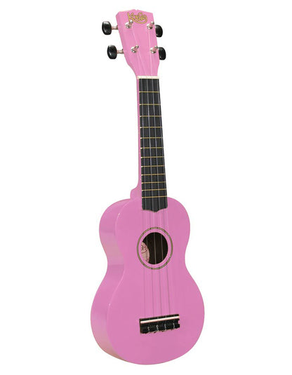 Korala UKS30PK Set ukulele sopran, lemn de tei, roz, cu husă