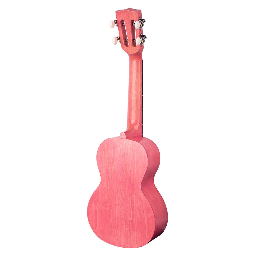 Mahalo ML2CP – Set ukulele concert, seria Island, finisaj roz Coral Pink, cu husă și 3 pene