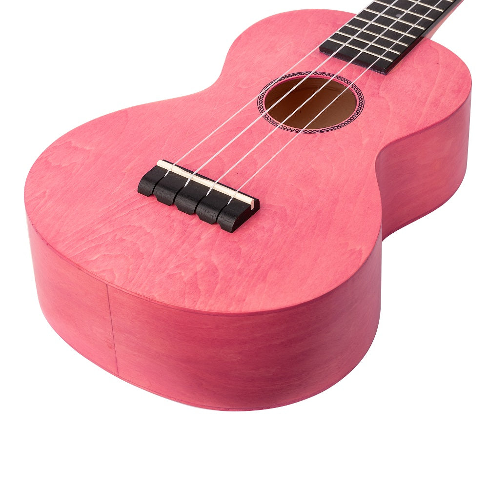Mahalo ML2CP – Set ukulele concert, seria Island, finisaj roz Coral Pink, cu husă și 3 pene