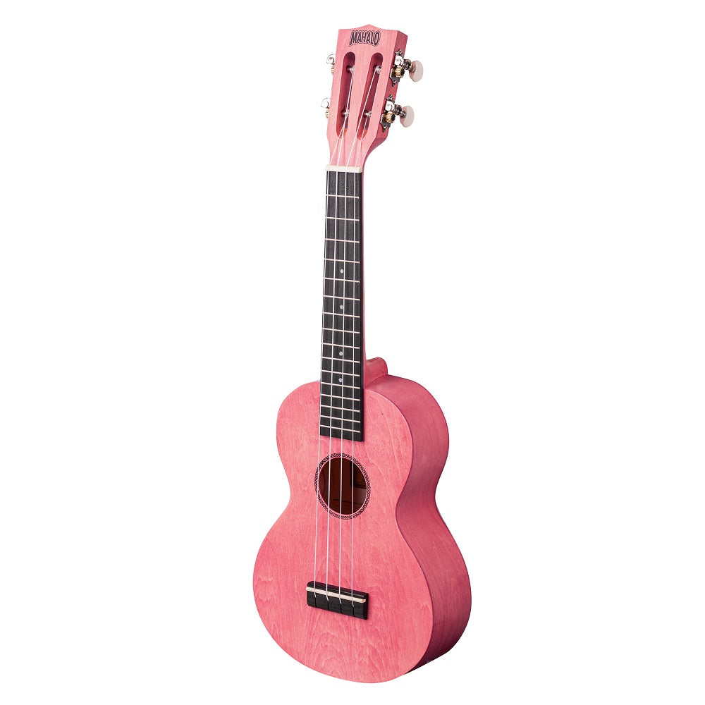 Mahalo ML2CP – Set ukulele concert, seria Island, finisaj roz Coral Pink, cu husă și 3 pene