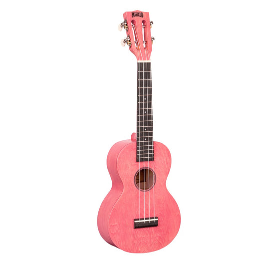 Mahalo ML2CP – Set ukulele concert, seria Island, finisaj roz Coral Pink, cu husă și 3 pene