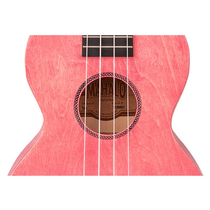 Mahalo ML2CP – Set ukulele concert, seria Island, finisaj roz Coral Pink, cu husă și 3 pene