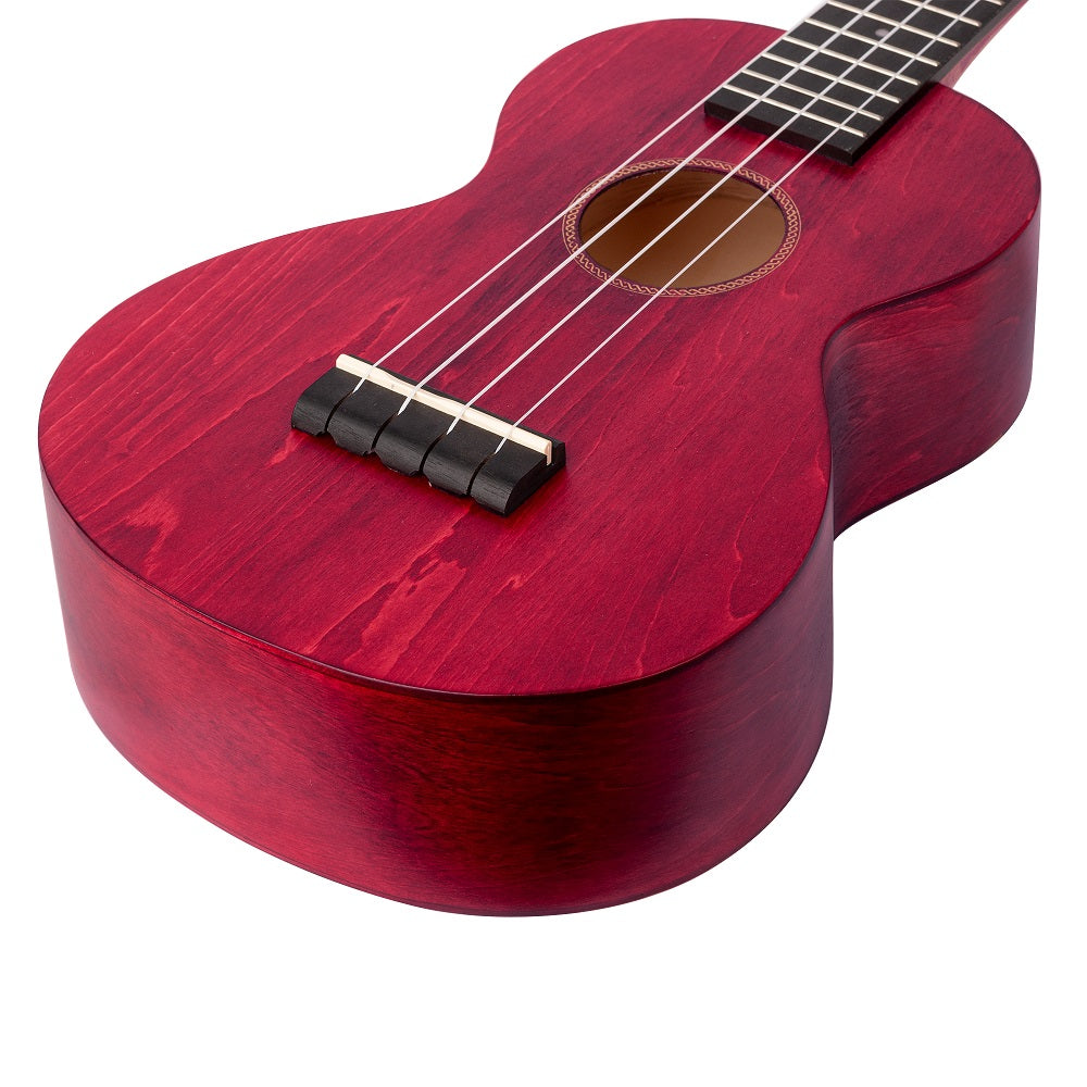 Mahalo ML2CR – Set ukulele concert, finisaj roșu Cherry Red, 3 pene, cu husă