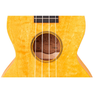 Mahalo ML2SF – Set ukulele concert, finisaj galben Sunflower, 3 pene, cu husă