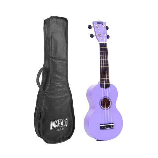 Mahalo MR1PP – Set ukulele sopran Rainbow Series, mov, cu husă