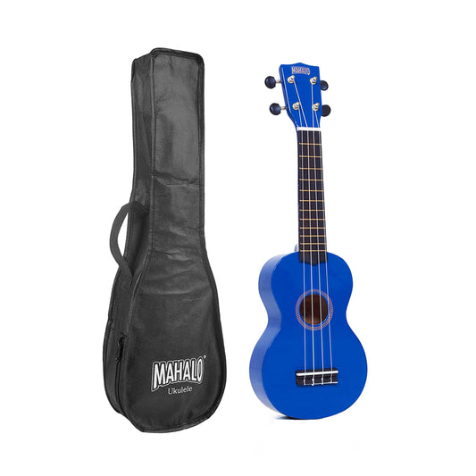 Mahalo MR1BU – Set ukulele sopran Rainbow Series, albastru, cu husă