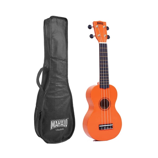 Mahalo MR1OR – Set ukulele sopran Rainbow Series, portocaliu, cu husă