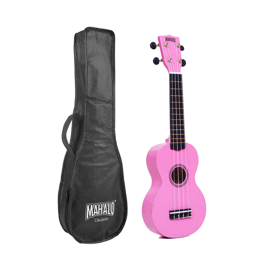 Mahalo MR1PK – Set ukulele sopran Rainbow Series, roz, cu husă