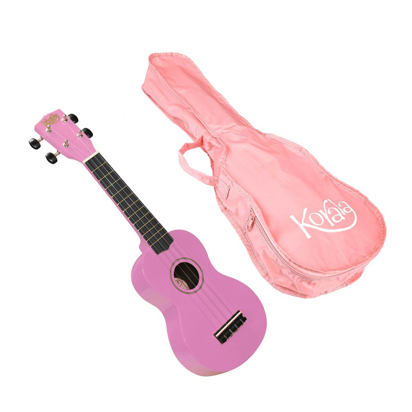 Korala UKS30PK Set ukulele sopran, lemn de tei, roz, cu husă