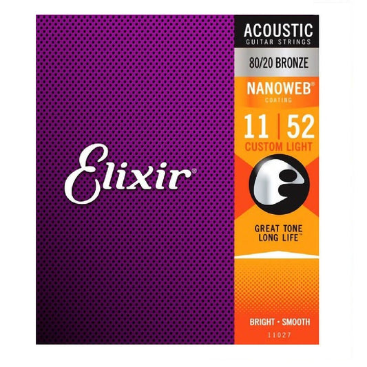 Elixir Nanoweb EL11027 Set 6 corzi chitară acustică 011-052