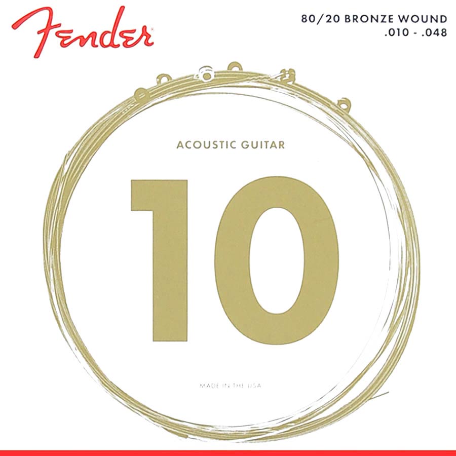 Fender F70XL Set corzi chitară acustică, 80/20 bronze, extra light 010–048