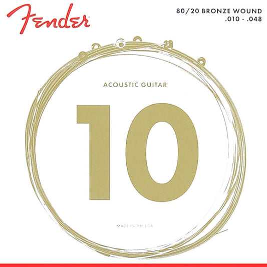 Fender F70XL Set corzi chitară acustică, 80/20 bronze, extra light 010–048