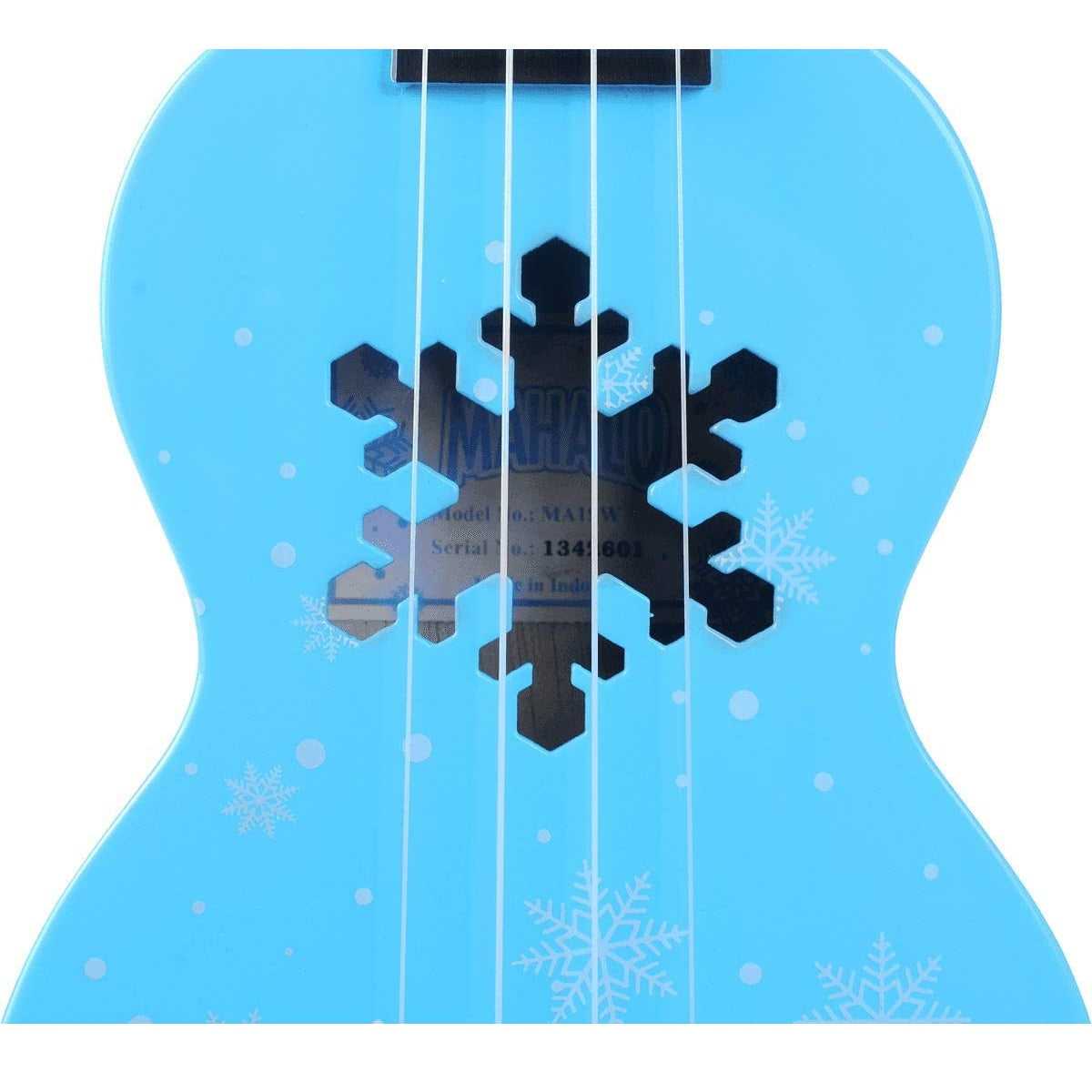 Mahalo MD1SNBU – Set ukulele sopran, seria Designer, model Fulg de zăpadă, finisaj albastru lucios, cu husă