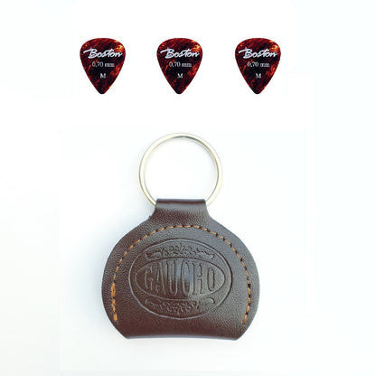 TurboVoice KR85 Breloc suport pene chitară, piele, 3 pene