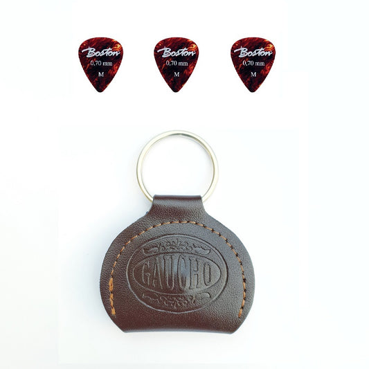 TurboVoice KR85 Breloc suport pene chitară, piele, 3 pene