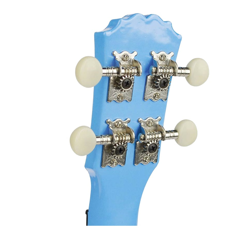 Korala PUC20LBU – Ukulele concert din policarbonat, albastru deschis, spate cu camere acustice