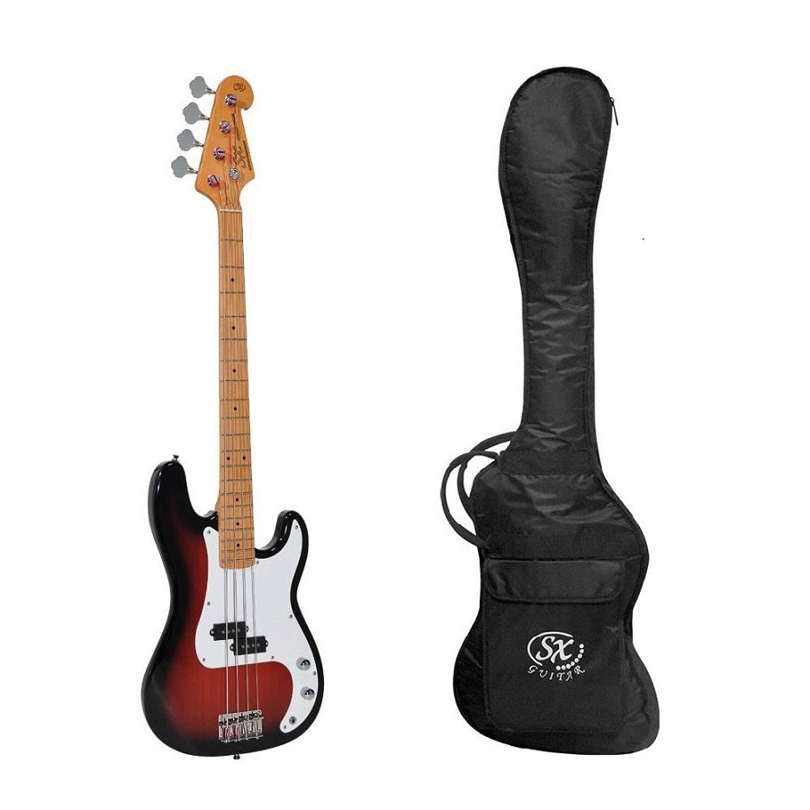 SX SPB572TS Chitară electrică bas, sunburst, husă