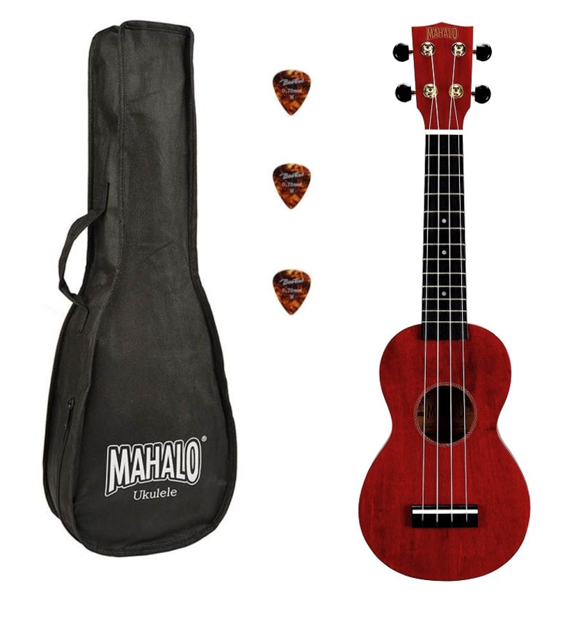 Mahalo MS1TRD Ukulele Slimline sopran, rosu, husă