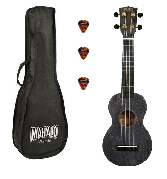 Mahalo MS1TBK Ukulele Slimline sopran, negru, husă