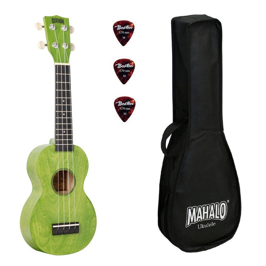 Mahalo ML1SG Ukulele sopran, finisaj Sea Green, husă