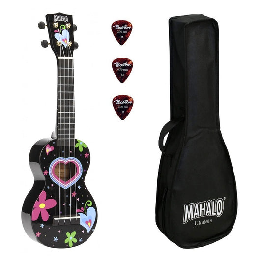 Mahalo MA1HEBK Ukulele sopran, finisaj Heart Black