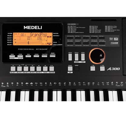 Medeli A300 Orgă electronică, 61 clape dinamice, 618 tonuri, 200 stiluri, USB-MIDI