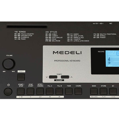 Medeli M331 Orgă electronică, 61 clape dinamice, 633 tonuri, 220 stiluri, USB-MIDI