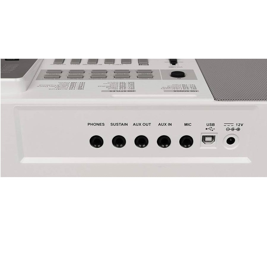 Medeli A300W Orgă electronică, 61 clape dinamice, 618 tonuri, 200 stiluri, USB-MIDI, alb