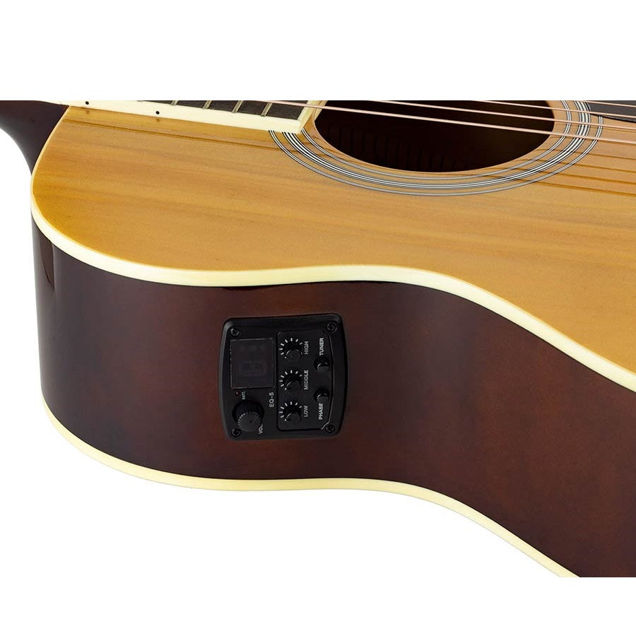 Richwood RA12CE – Chitară acustică electro-acustică auditorium, 6 corzi, natur, cu husă