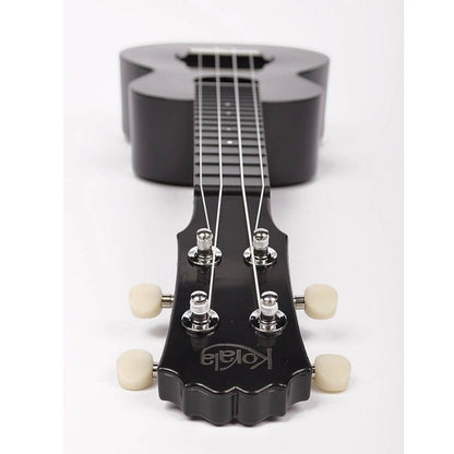 Korala PUC20BK – Ukulele concert, policarbonat, negru, 61 cm, set cu 3 pene