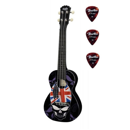 Korala PUC3004 – Ukulele concert, policarbonat, 61 cm, set cu 3 pene