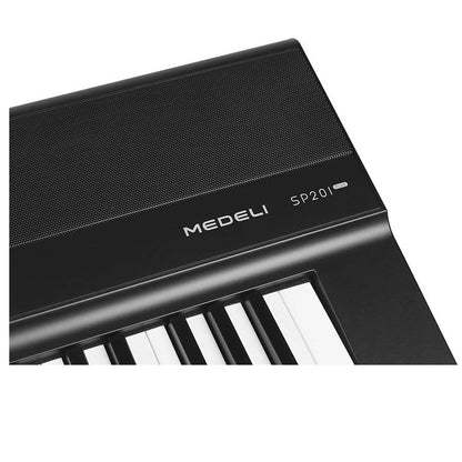 Medeli SP201+BK Pian digital de scenă, 88 clape hammer action (K6S), Bluetooth, 25 tonuri, 2 x 20W, negru