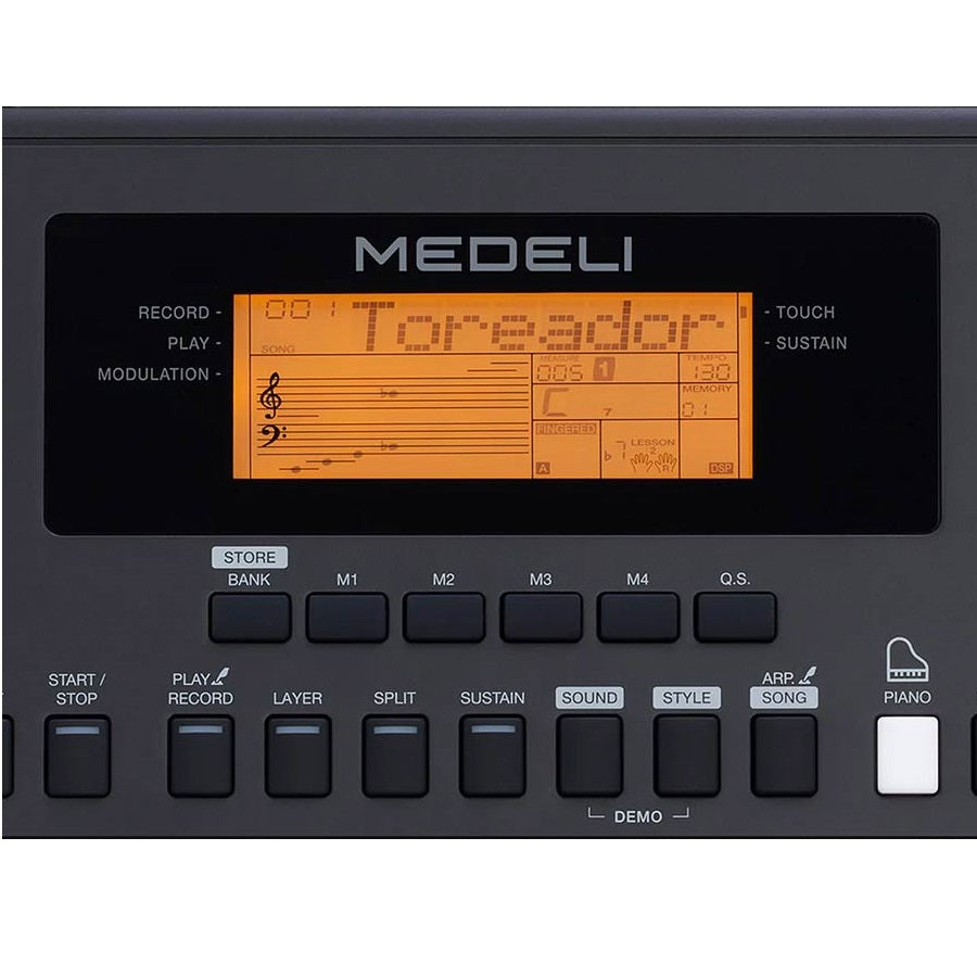 Medeli MK200 Orgă electronică, 61 clape dinamice, 585 tonuri, 202 ritmuri, USB-MIDI