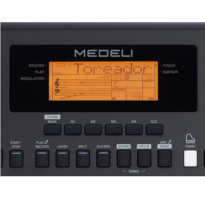 Medeli MK200 Orgă electronică, 61 clape dinamice, 585 tonuri, 202 ritmuri, USB-MIDI