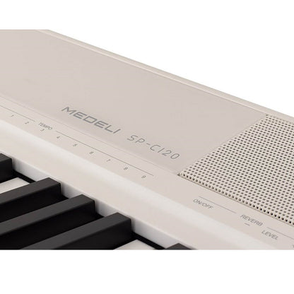 Medeli SPC120WH – Pian digital de scenă compact, 88 clape hammer action (GAC), alb