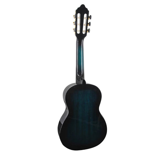 Valencia VC201TBU Chitară clasică 1/4, față din molid Sitka, corp din nato, finisaj albastru transparent satinat