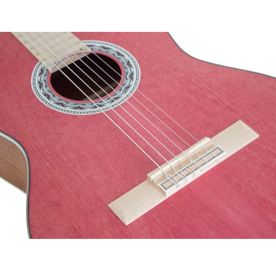 Valencia VC354PK – Chitară clasică 4/4, molid Sitka & mahon, roz satinat (pink)