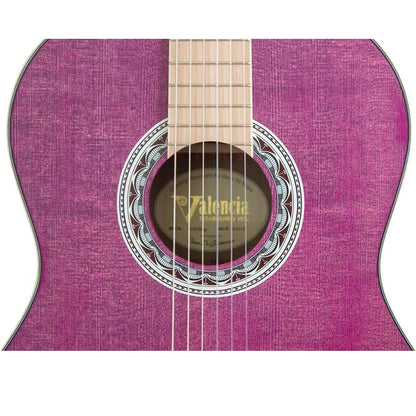 Valencia VC354PP – Chitară clasică 4/4, molid Sitka & mahon, mov satinat (purple)