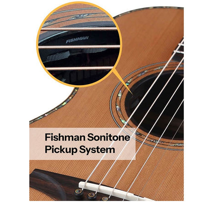 Bromo BAR6E – Chitară electro-acustică parlor, 6 corzi, cu husă