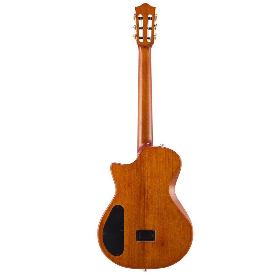 Bromo BEN2CTBK – Chitară electro-acustică nylon hollow body, 6 corzi, cu cutie rigidă