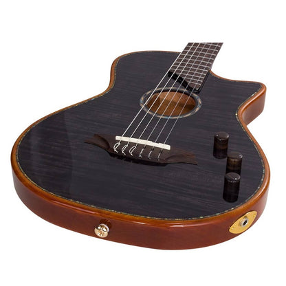 Bromo BEN2CTBK – Chitară electro-acustică nylon hollow body, 6 corzi, cu cutie rigidă